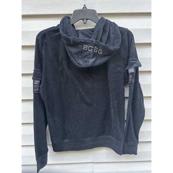 VTG BCBG Maxazria Womens L Bling Hoodie Sweatshirt Embellished Jacket Y2K - Picture 3 of 8